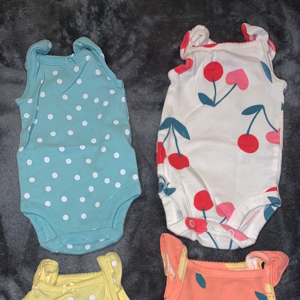 Baby girl onesies newborn never worn